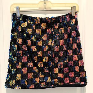 Forever 21 Iridescent Sequin Mini Skirt size Small